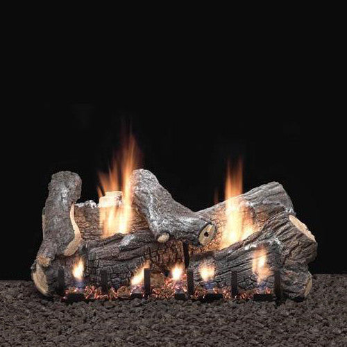 Empire Vent Free 24-inch Sassafras Gas Log Set With Slope Glaze Burner and Electronic Variable Remote