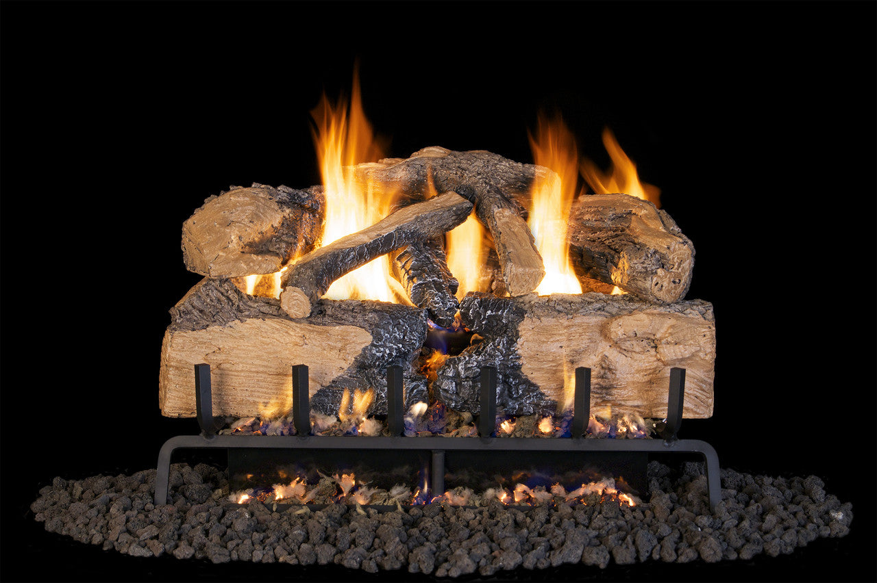 Real Fyre Charred Angel Split Oak Vented Gas Logs (CHNS-24), 24-Inch