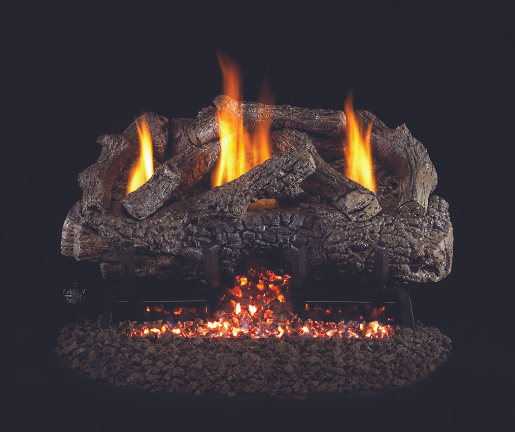 Real Fyre Charred Frontier Oak Vent-Free Gas Logs (CHFR-24), 24-Inch