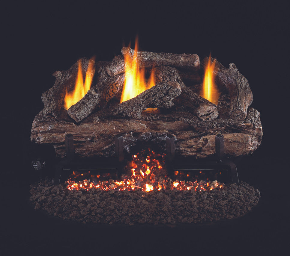 Real Fyre Charred Aged Split Oak Vent-Free Gas Logs (CHAS-24), 24-Inch