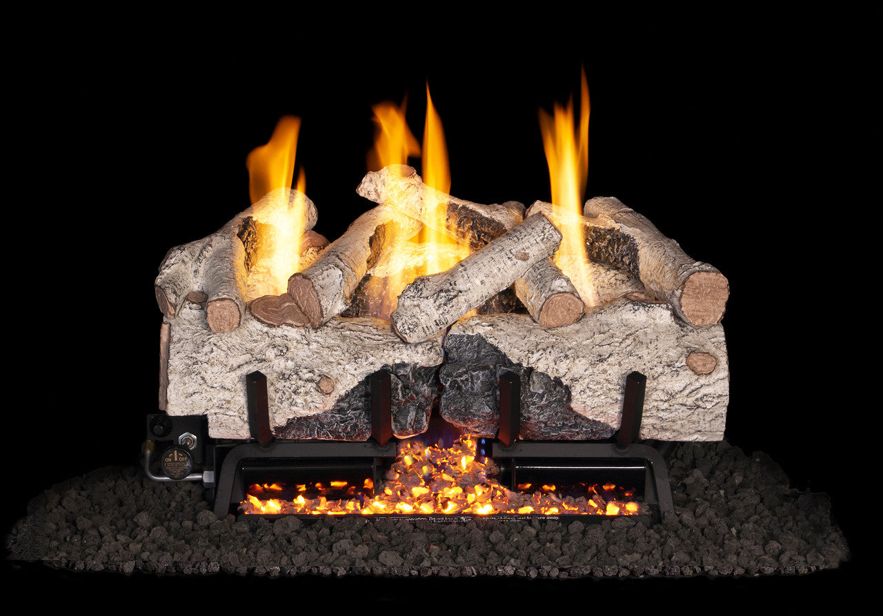 Real Fyre Charred Alpine Birch Vent-Free Gas Logs (CHAB-16/18), 18-Inch