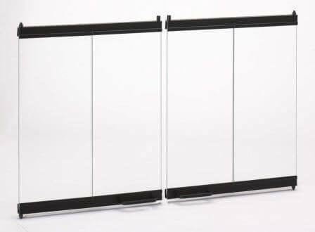 42" Bi-Fold Glass Doors for Woodburning Fireplace (black)