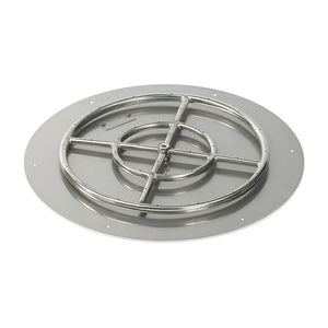 American Fireglass  Round Flat Pan with Match Lite Kit