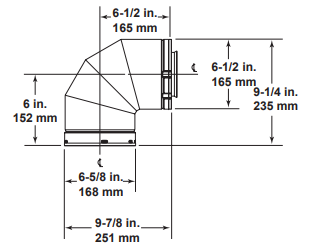 Majestic SLP90-BK 90 Degree Elbow