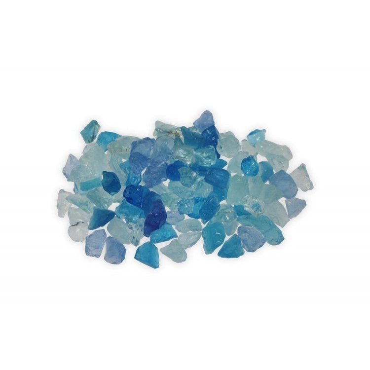 Firegear Caribbean/Paradise Blend Fireglass, 1/2 to 3/4-inch, Caribbean Blue