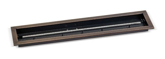 American Fireglass Oil Rubbed Bronze Linear Drop-In Pan w/ Spark Ignition Kit - Natural Gas