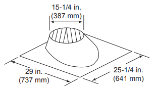 Majestic RF570 Roof Flashing, 0 - 6/12 Pitch - 11 Inch Diameter