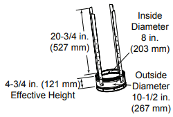 Majestic SL3 6 Inch Flue Support Section - 8 Inch Diameter